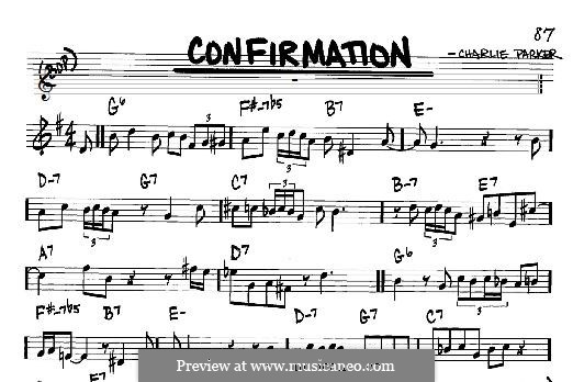 Confirmation: For any instrument by Charlie Parker