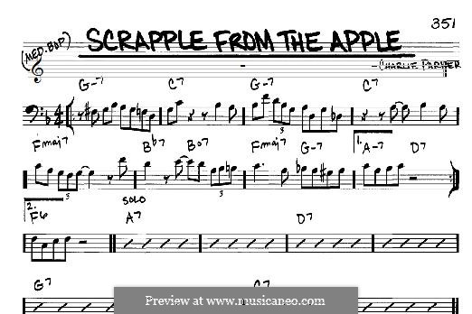 Scrapple from the Apple: For any instrument by Charlie Parker