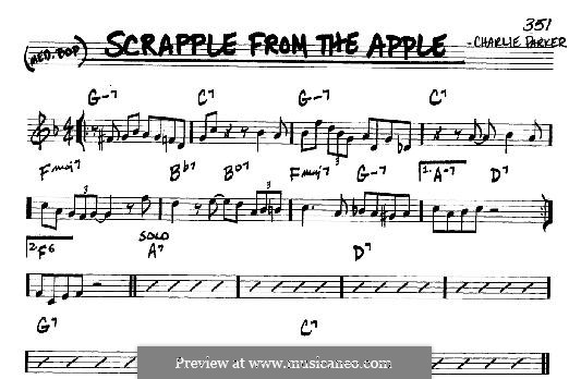 Scrapple from the Apple: For any instrument by Charlie Parker