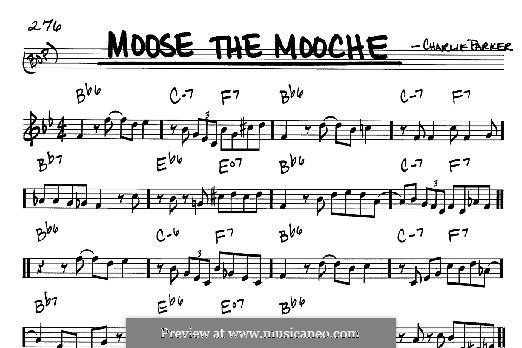 Moose the Mooche: For any instrument by Charlie Parker