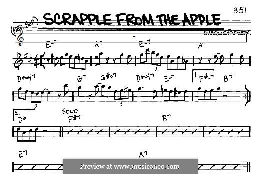 Scrapple from the Apple: For any instrument by Charlie Parker