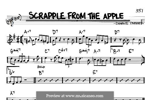 Scrapple from the Apple: For any instrument by Charlie Parker