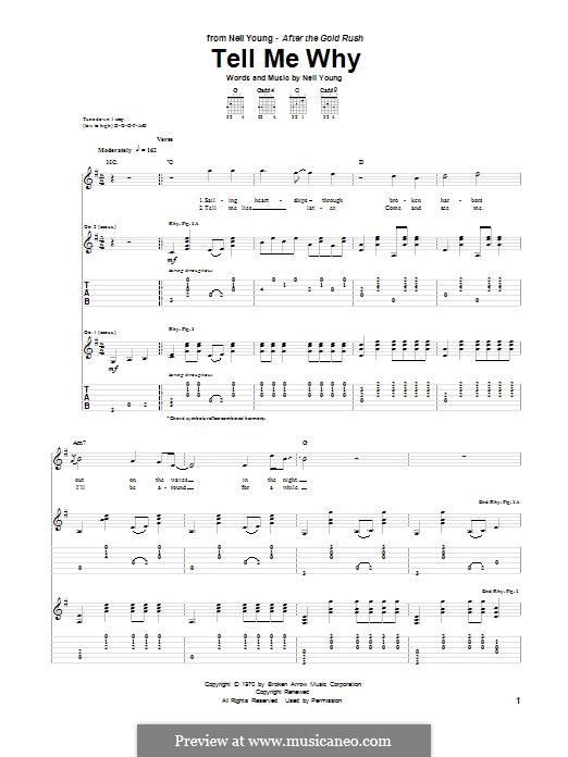 Tell Me Why: For guitar with tab by Neil Young