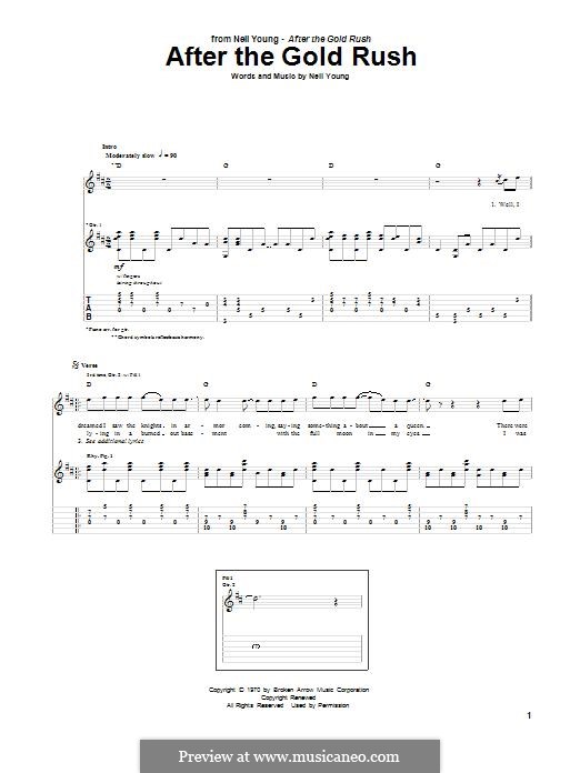 After the Gold Rush: For guitar with tab by Neil Young