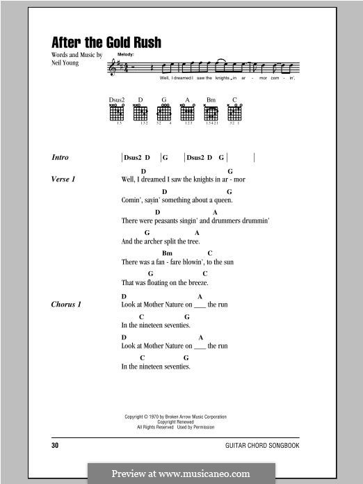 After the Gold Rush: Lyrics and chords by Neil Young