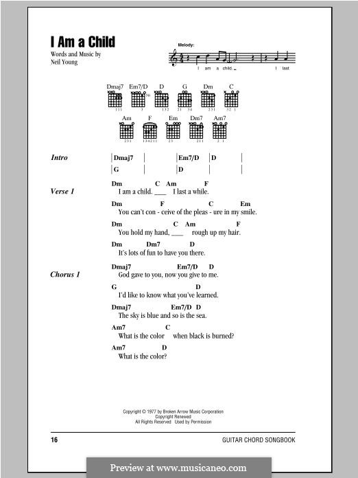 I am a Child by N. Young - sheet music on MusicaNeo