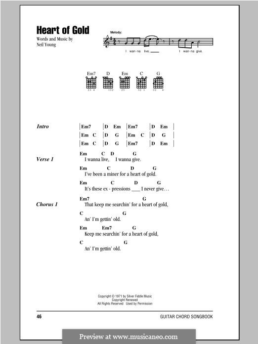 Heart of Gold: Lyrics and chords by Neil Young