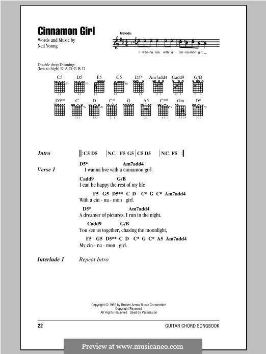 Cinnamon Girl: Lyrics and chords by Neil Young