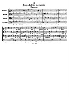 Jesu dulcis memoria: Vocal score by Tomás Luis de Victoria