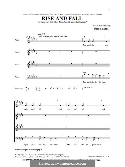 Rise and Fall: For mixed choir by Stephen Hatfield