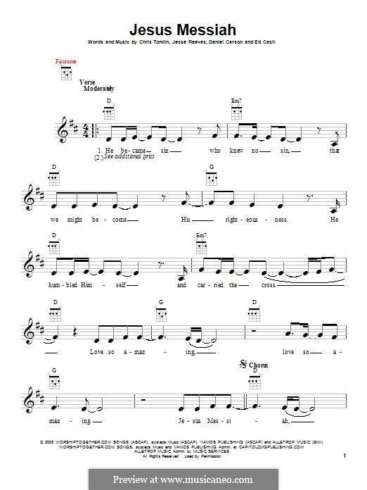 Jesus Messiah: For ukulele by Chris Tomlin, Daniel Carson, Ed Cash, Jesse Reeves