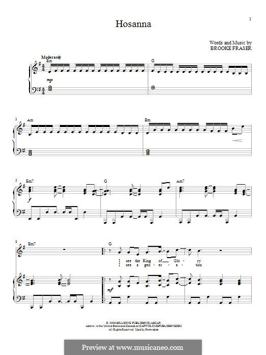 Hosanna: For voice and piano by Brooke Fraser