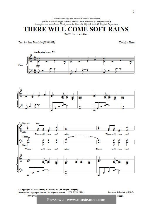 There Will Come Soft Rains: For mixed choir by Douglas Beam