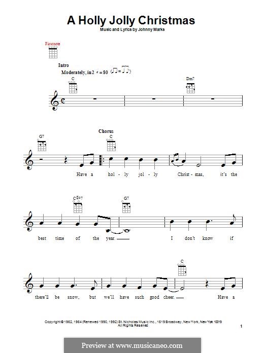 Instrumental version: For ukulele by Johnny Marks