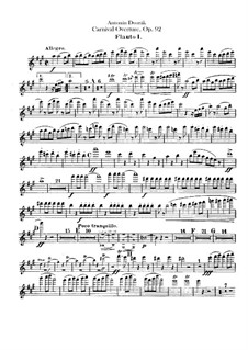 Carnival, B.169 Op.92: Flutes parts by Antonín Dvořák