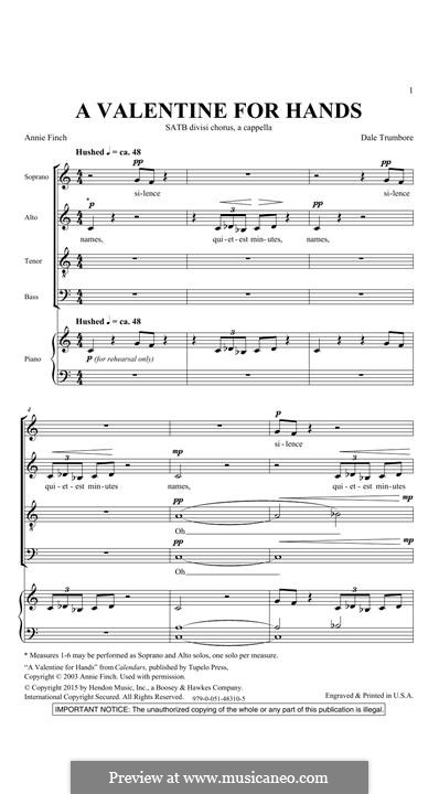 A Valentine for Hands: For mixed choir by Dale Trumbore