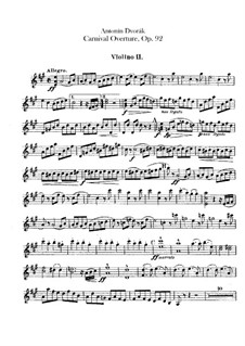 Carnival, B.169 Op.92: Violin II parts by Antonín Dvořák
