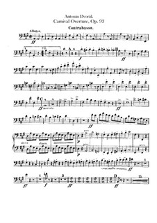 Carnival, B.169 Op.92: Double bass parts by Antonín Dvořák
