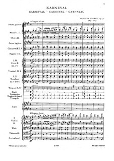 Carnival, B.169 Op.92 by A. Dvořák - sheet music on MusicaNeo