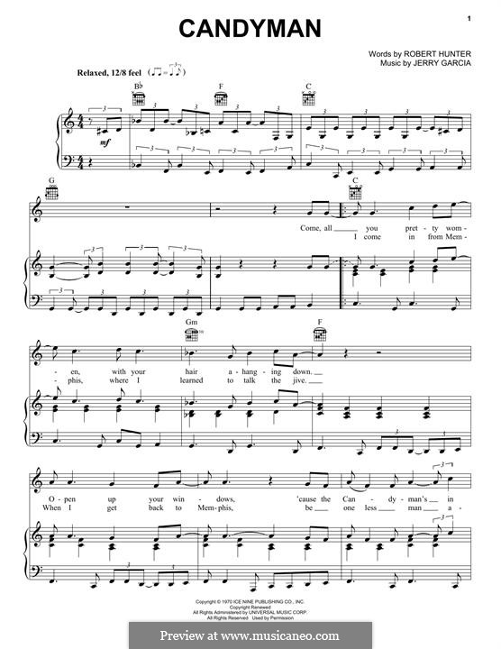 Candyman (Grateful Dead): For voice and piano (or guitar) by Jerry Garcia, Robert Hunter