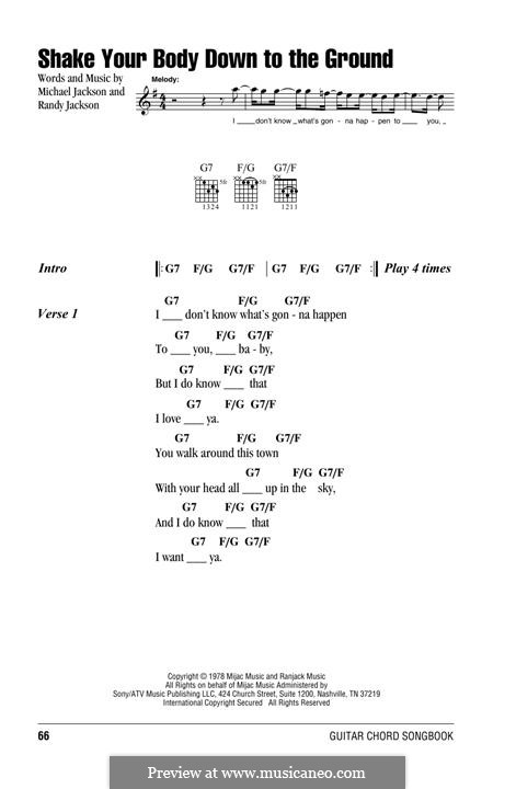 Shake Your Body Down to the Ground: Lyrics and chords by Michael Jackson, Randy Jackson