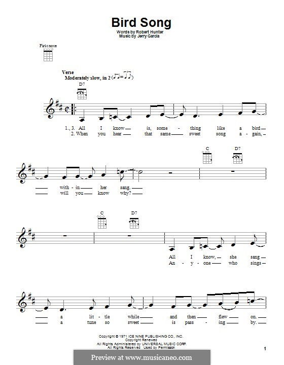 Bird Song (Grateful Dead) by J. Garcia, R. Hunter on MusicaNeo