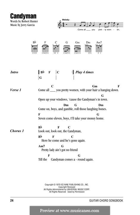 Candyman (Grateful Dead): Melody line by Jerry Garcia, Robert Hunter