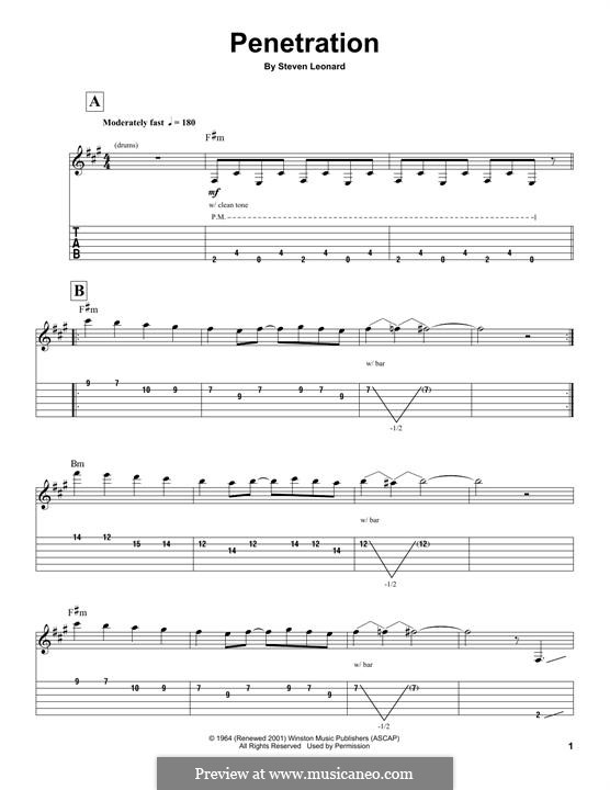 Penetration (The Ventures): For guitar with tab by Steven Leonard