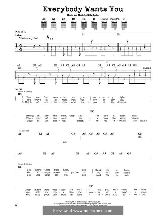 Everybody Wants You: For guitar with tab by Billy Squier