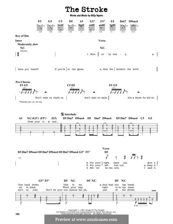 The Stroke: For guitar with tab by Billy Squier