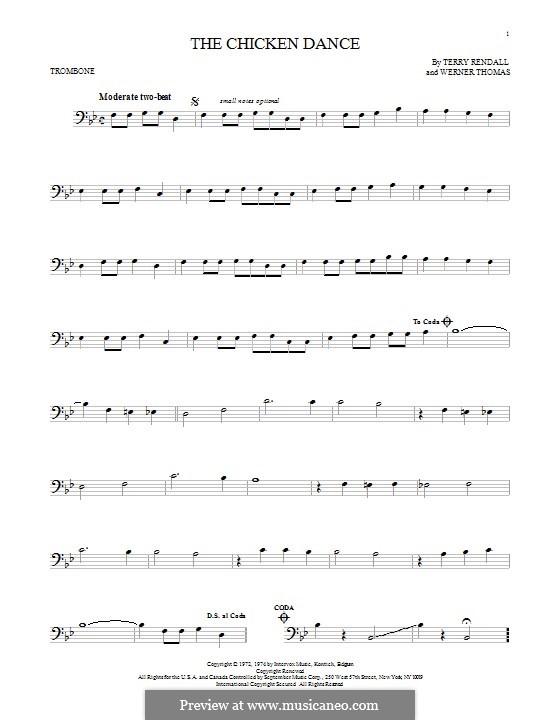 The Chicken Dance by W. Thomas, T. Rendall sheet music on MusicaNeo