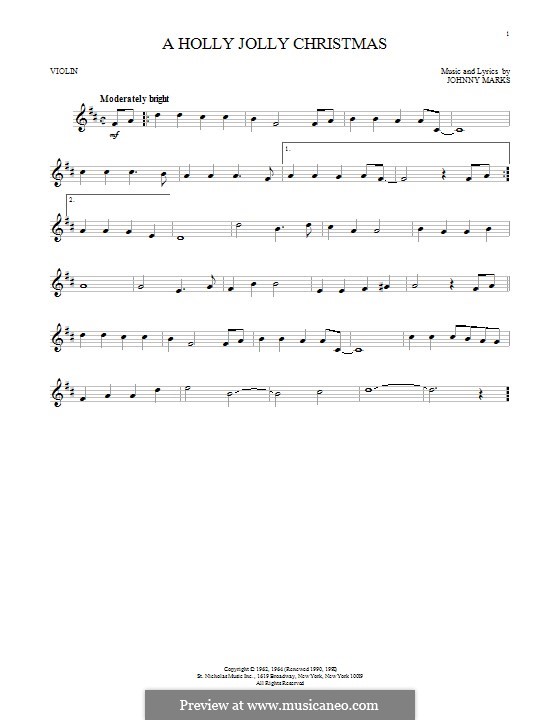 Instrumental version: For violin by Johnny Marks