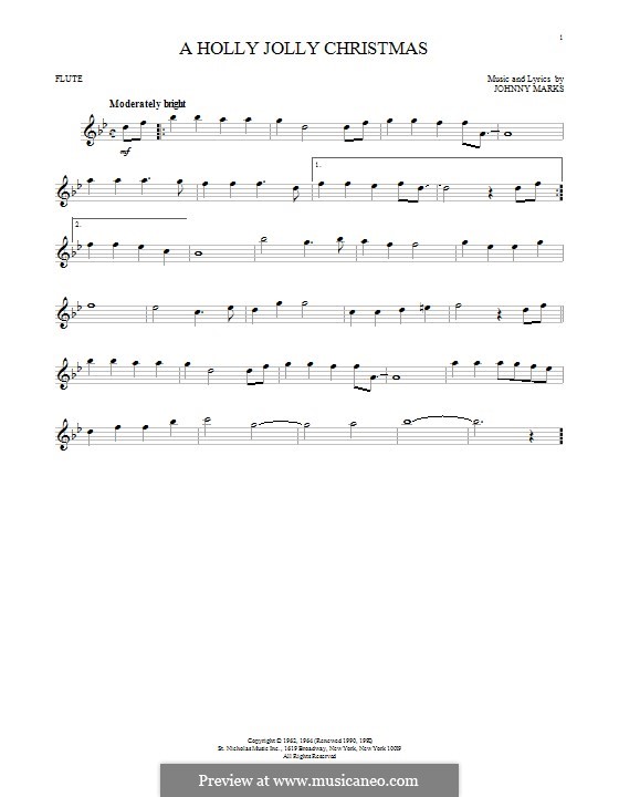 Instrumental version: For flute by Johnny Marks