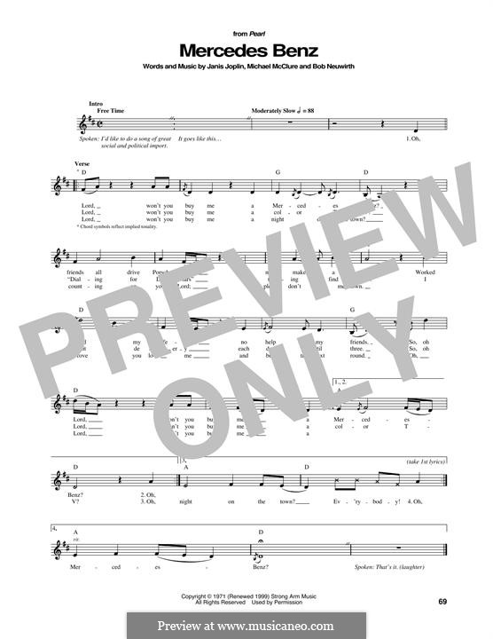 Mercedes Benz By B Neuwirth J Joplin M Mcclure On Musicaneo