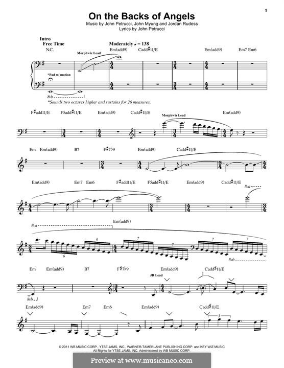 On the Backs of Angels (Dream Theater): For voice and piano by John Petrucci, John Myung, Jordan Rudess