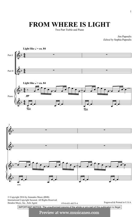 From Where Is Light: For mixed choir by Jim Papoulis