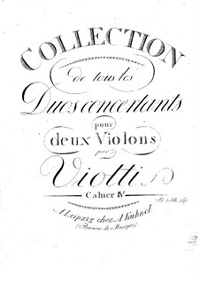 Three Duos, Op.30: For two violins – parts by Giovanni Battista Viotti