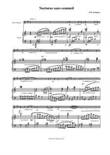 Nocturne sans sommeil (Sleepless nocturne): For alto clarinet and piano by David W Solomons