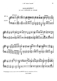 Partita for Violin No.1 in B Minor, BWV 1002: Bourrée. Arrangement for piano by Johann Sebastian Bach