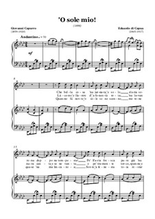 O Sole Mio by E.d. Capua - sheet music on MusicaNeo