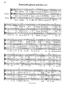 Quam pulchra es: Vocal score by John Dunstable