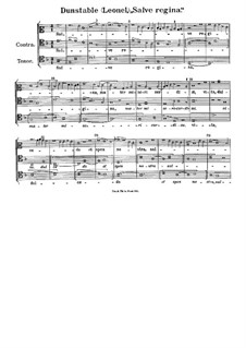 Salve Regina Mater Misericordiae By J Dunstable Sheet Music On Musicaneo
