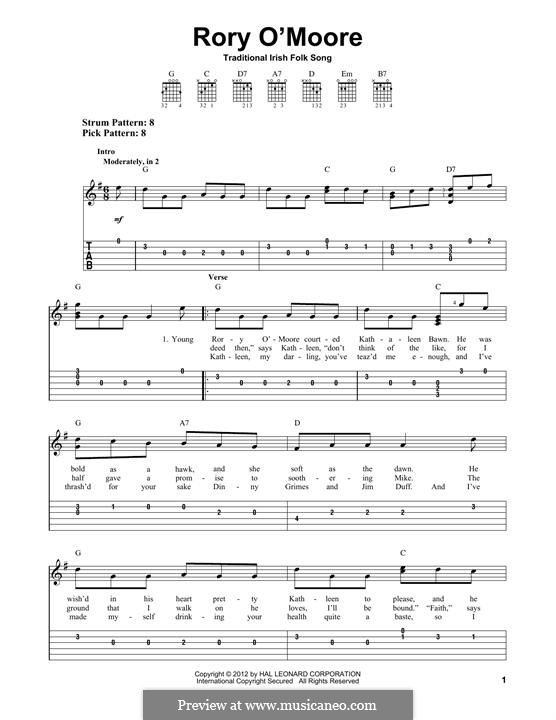 Rory O'More: For guitar with tab by folklore