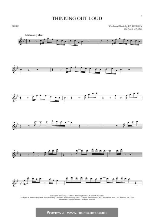Thinking Out Loud: For flute by Ed Sheeran, Amy Wadge