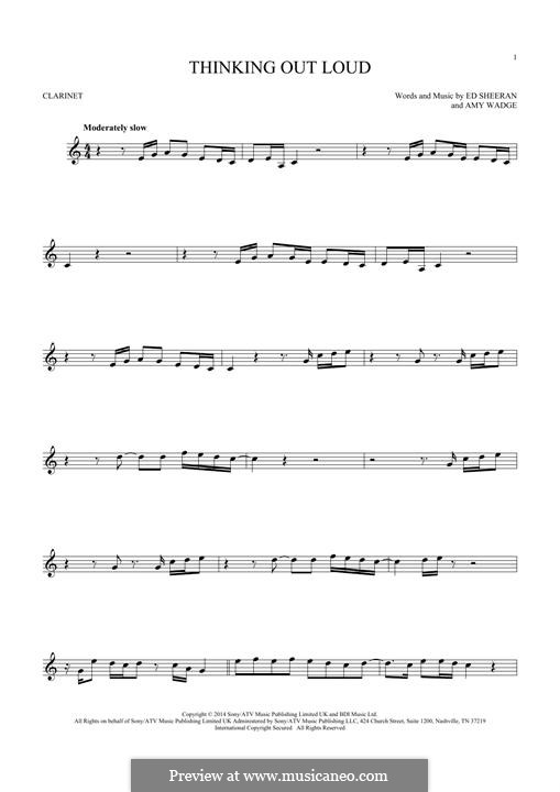 Thinking Out Loud: For clarinet by Ed Sheeran, Amy Wadge