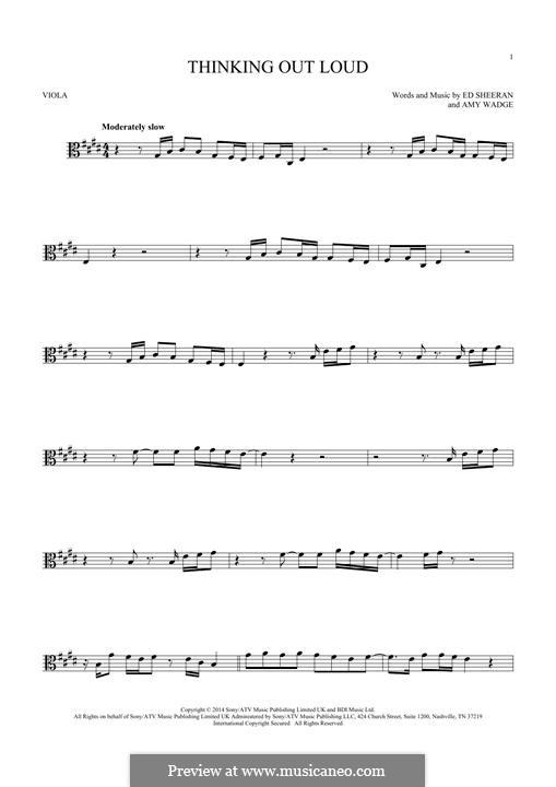 Thinking Out Loud: For viola by Ed Sheeran, Amy Wadge