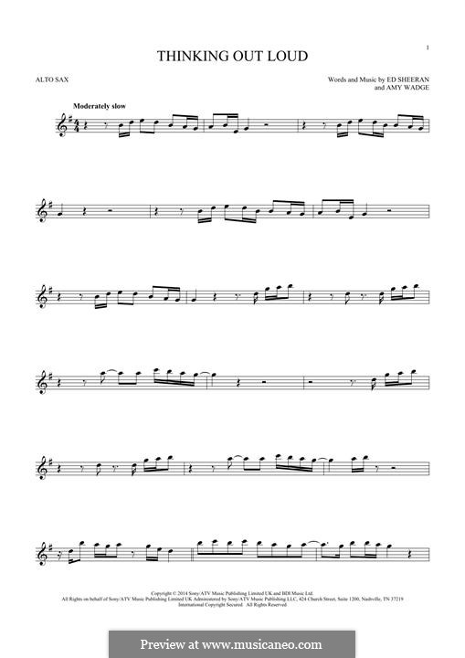 Thinking Out Loud: For alto saxophone by Ed Sheeran, Amy Wadge