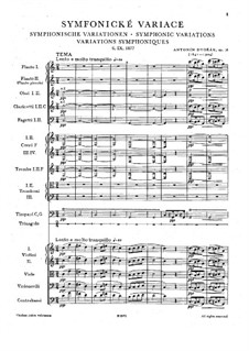 Symphonic Variations on 'Já jsem huslar', B.70 Op.78: Full score by Antonín Dvořák