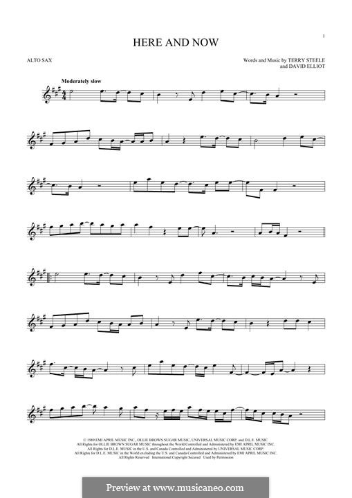 Here and Now (Luther Vandross): For alto saxophone by David Elliot, Terry Steele
