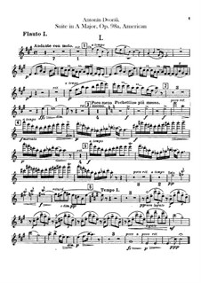 American Suite for Orchestra, B.190 Op.98b: Flutes parts by Antonín Dvořák